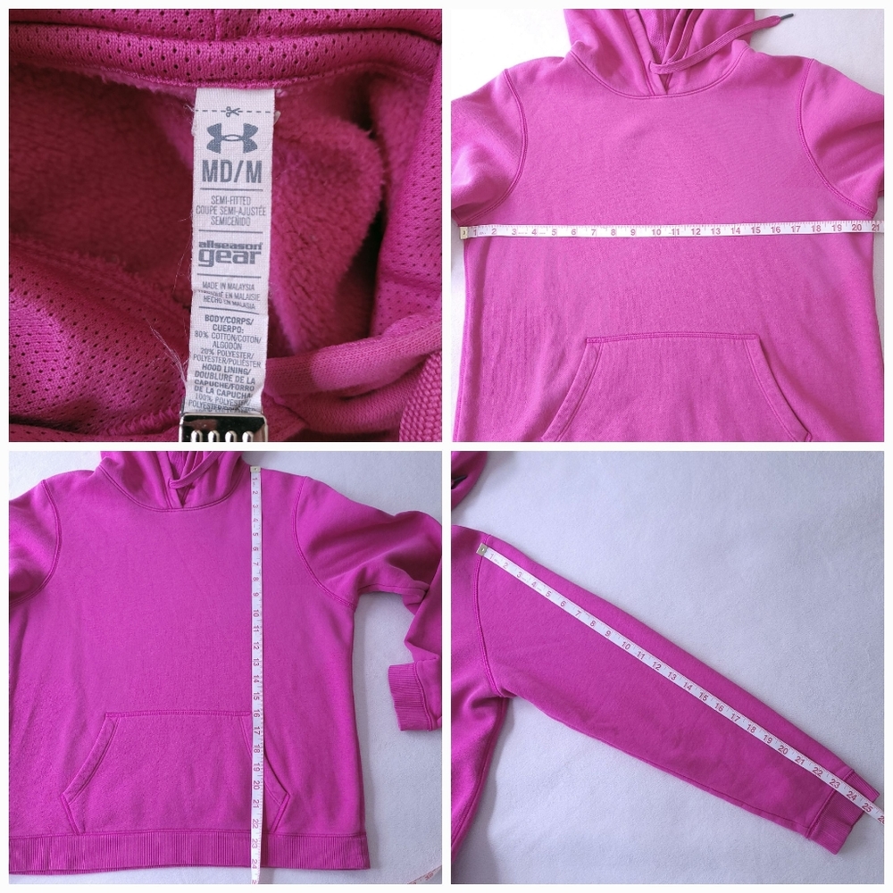 Under Armour (2 Pc) Tonal Logo Hoodie Sweatshirt & Biker Abstract Shorts MEDIUM - Picture 7 of 14